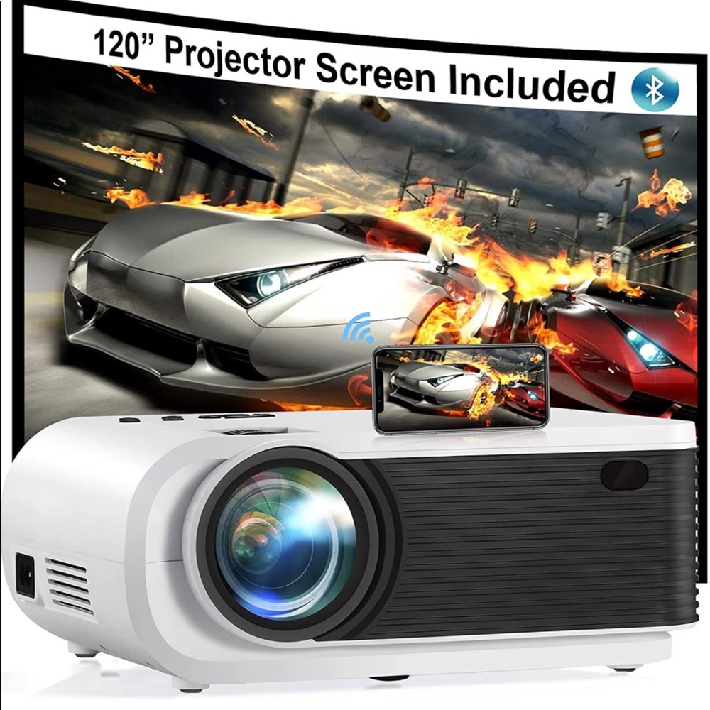 Mini projector with screen